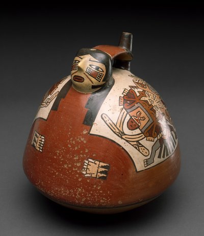 Vessel in the form of a Caped Woman, Peru, 300-600 by Nazca Culture